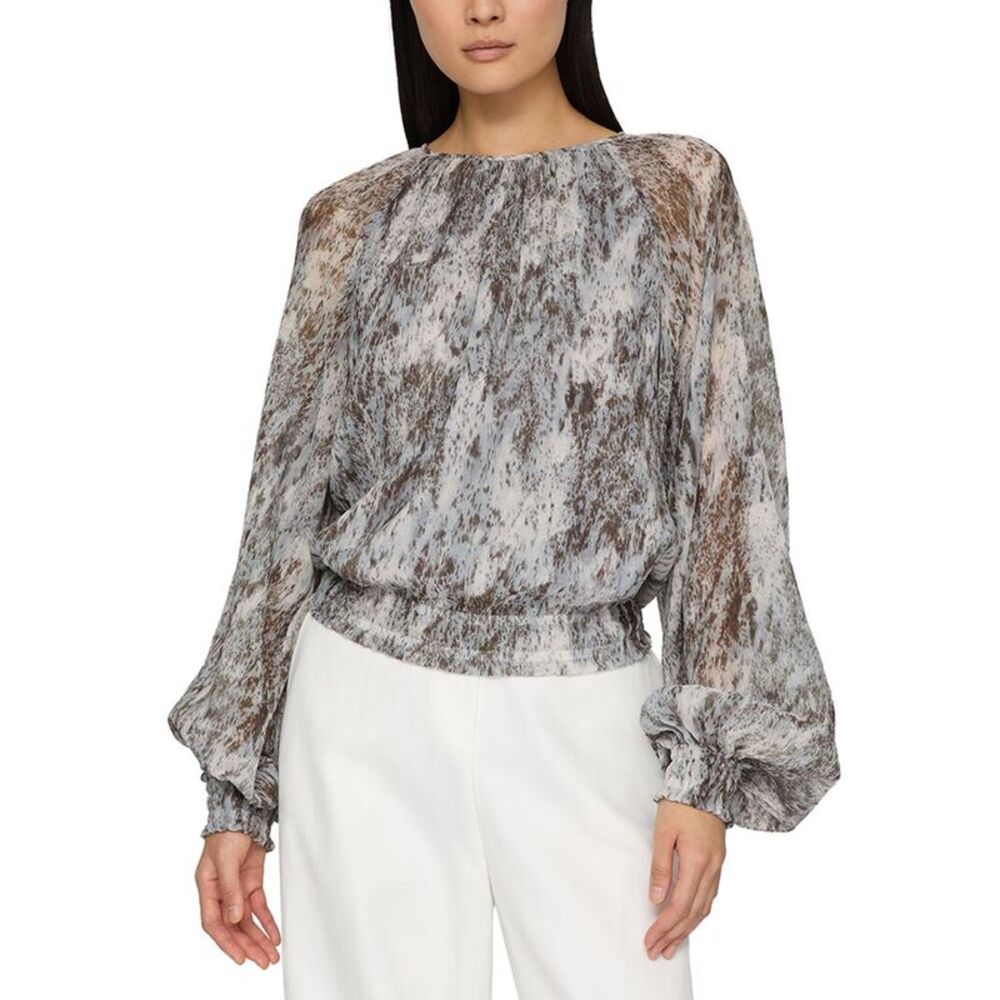 Lafayette 148 New York Womens  Plus W Gathered Detail Blouse, White